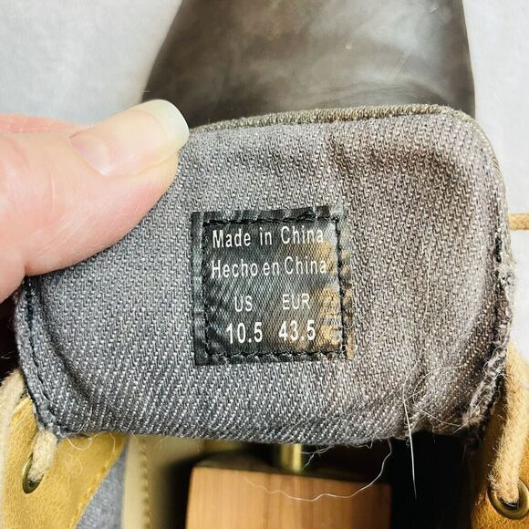 Seven 91 Droalle Chukka Boots Mens 10.5 Gray 2 Tone Nubuck Leather Canvas Lace - Picture 8 of 9